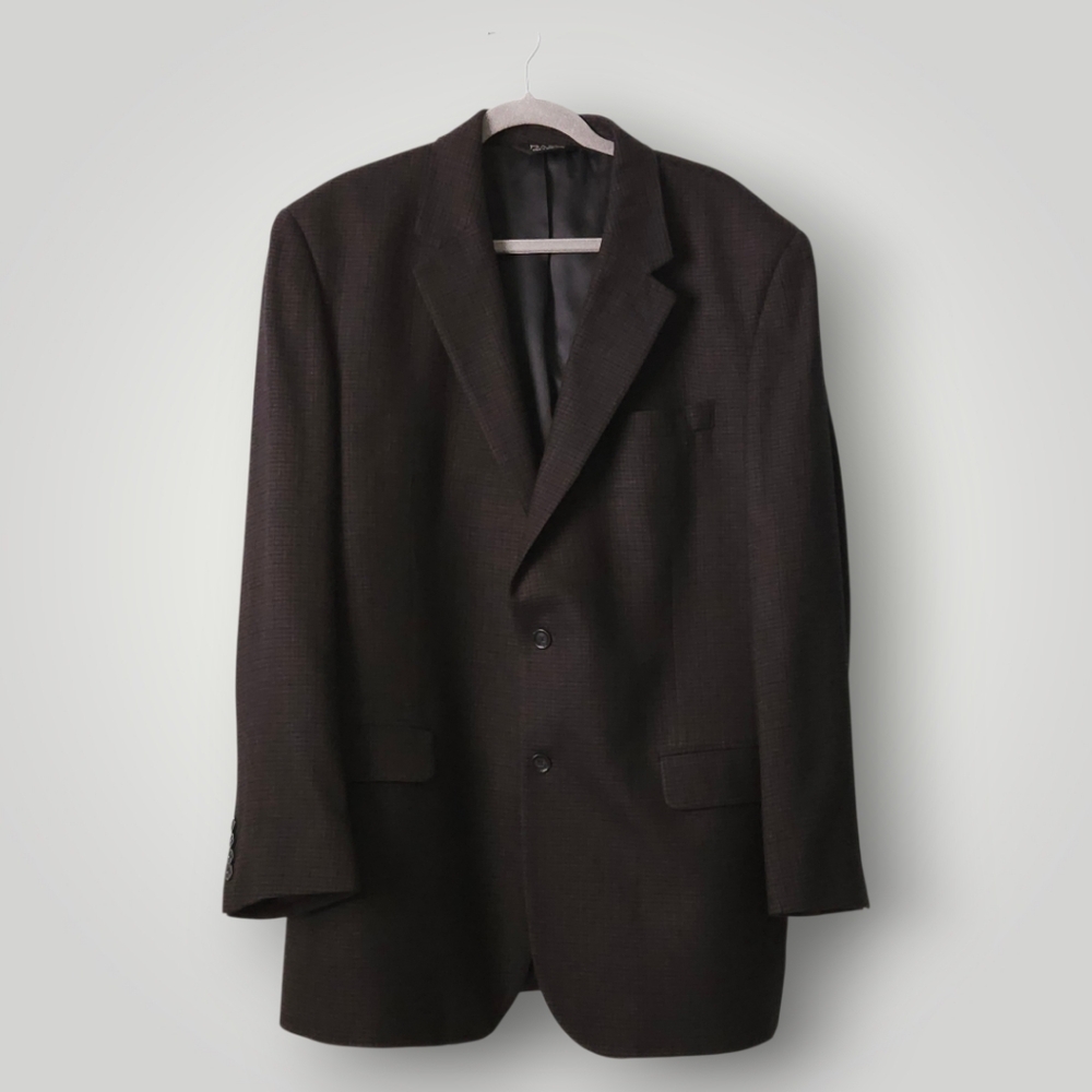 Jos A Bank Mens 46L Black 100% Wool Two Button Blazer Sport Coat Quiet Luxury - Picture 3 of 13